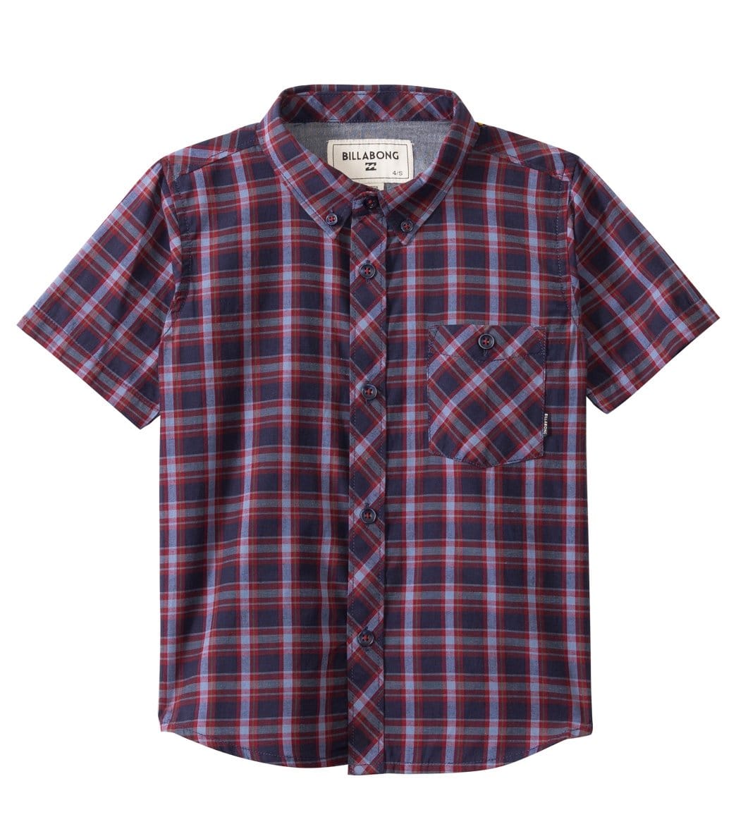 Billabong Boys' Sheldon Woven Shirt 2T-7Yrs - Navy 2T Cotton/Polyester - Swimoutlet.com