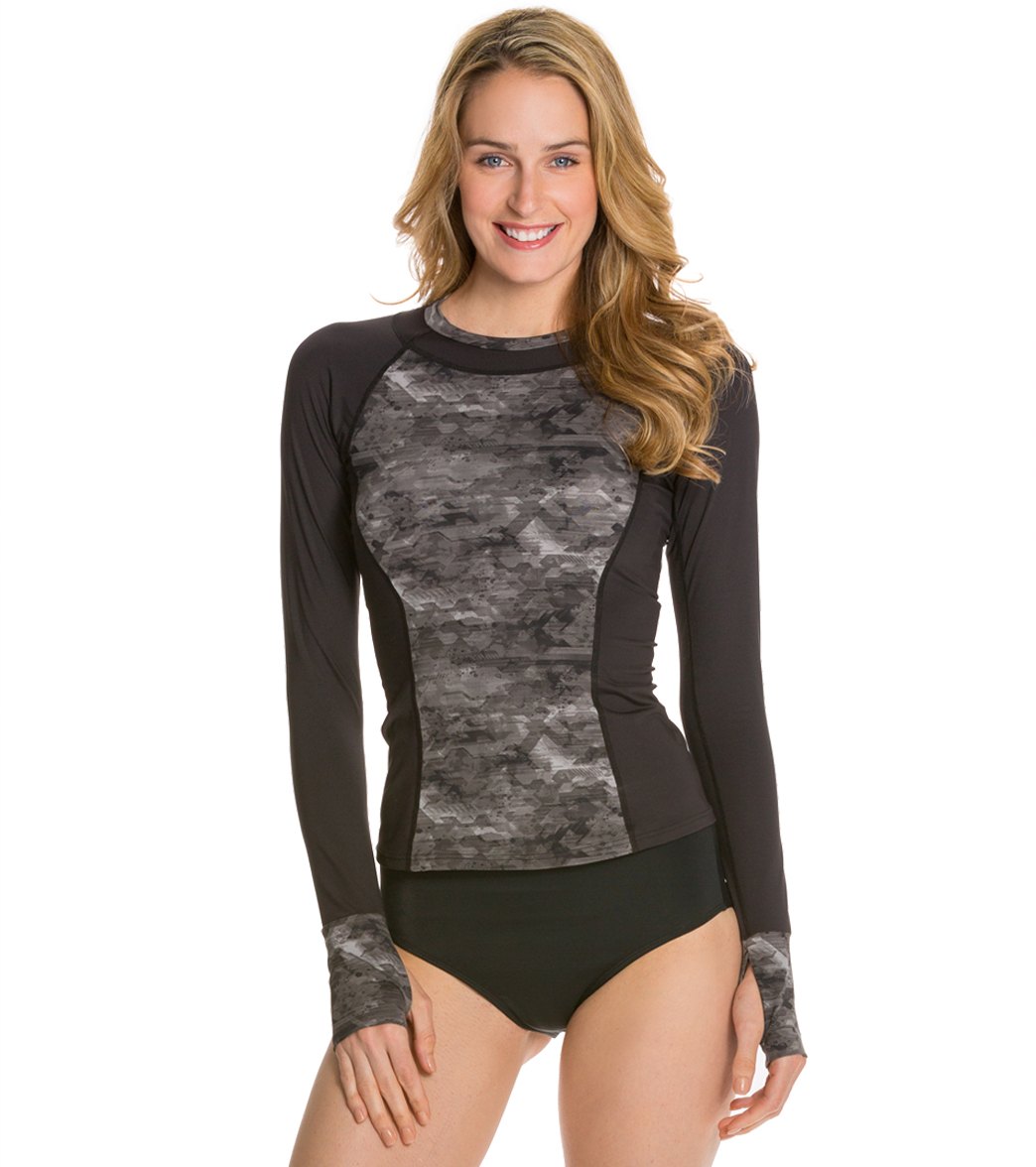 Oakley Women's Prism Break Rashguard Long Sleeve w/ Cuff at SwimOutlet ...