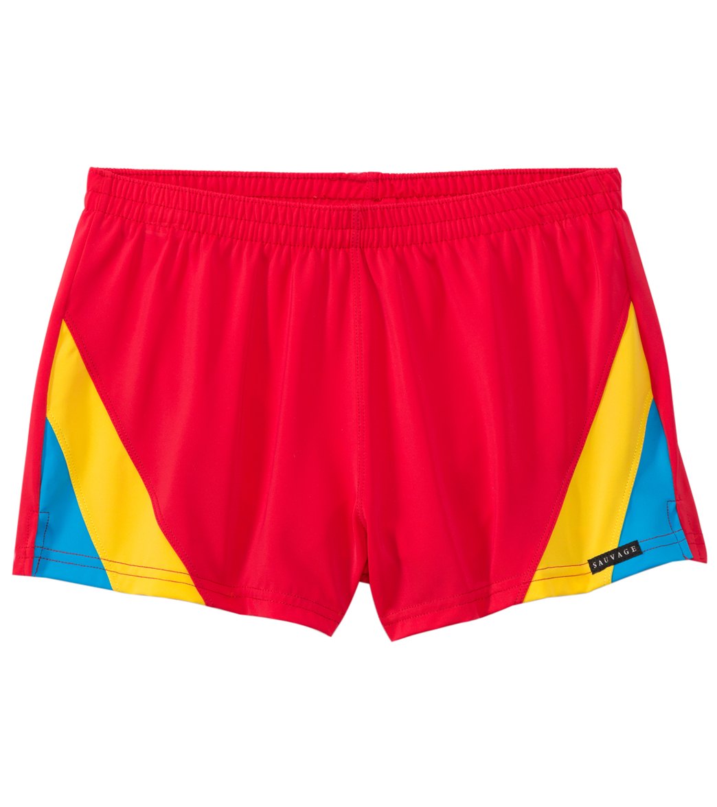 Sauvage Retro Colorblock Swim Shorts at Free Shipping