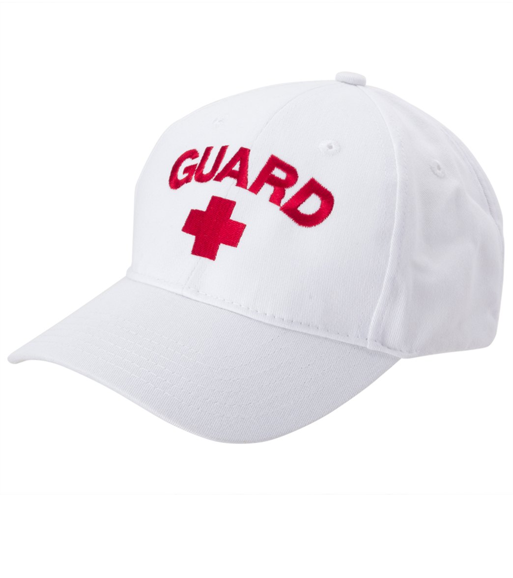 Kemp Lifeguard Cap - White/Red Guard Cotton - Swimoutlet.com