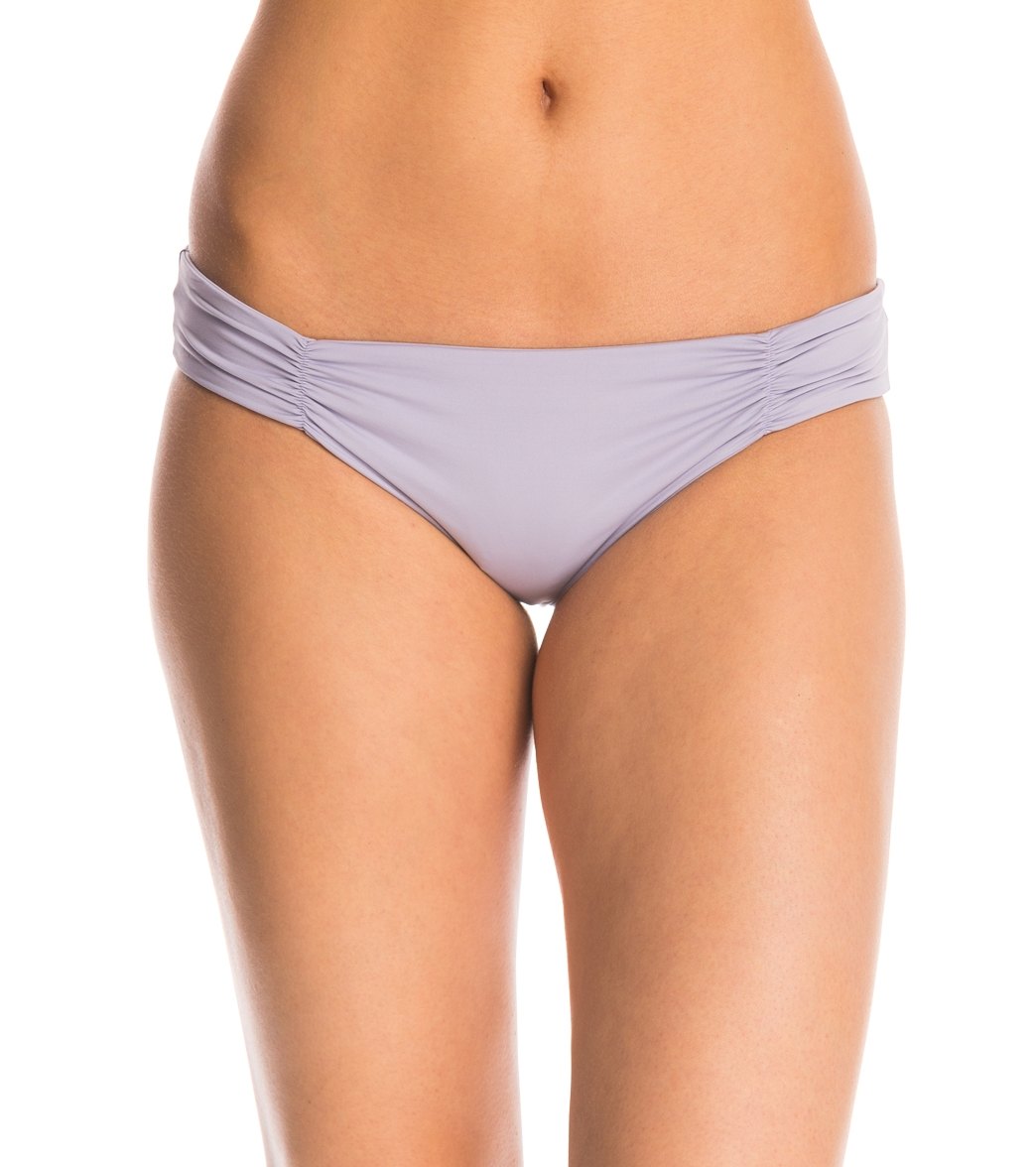 L-Space Sensual Solid Monique Bikini Bottom - Ice Small Nylon/Spandex - Swimoutlet.com