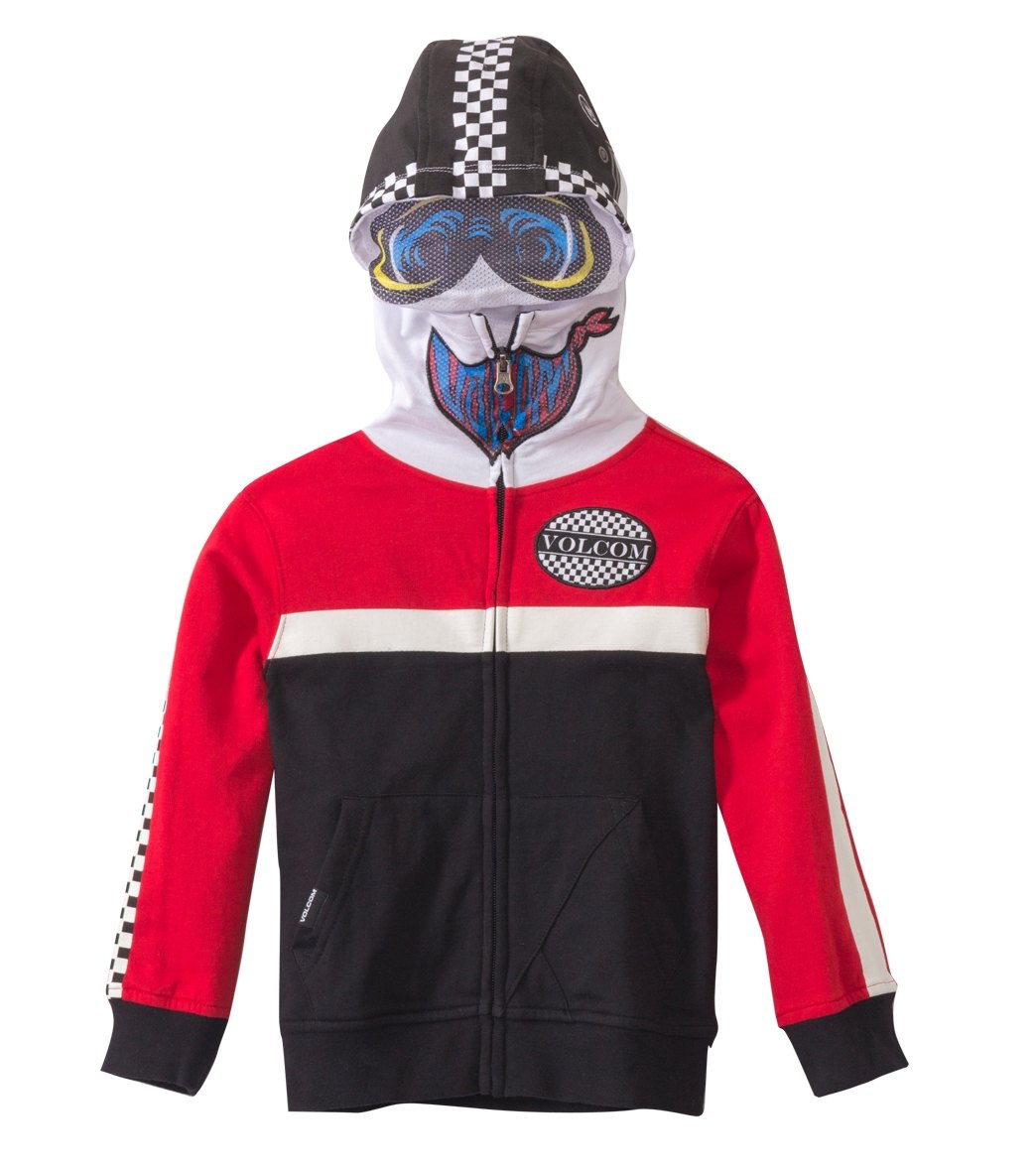 Volcom Boys' In The Race Long Sleeve Shirt Full Zip Hoodie 2T-4T - Black 2T Cotton/Polyester - Swimoutlet.com