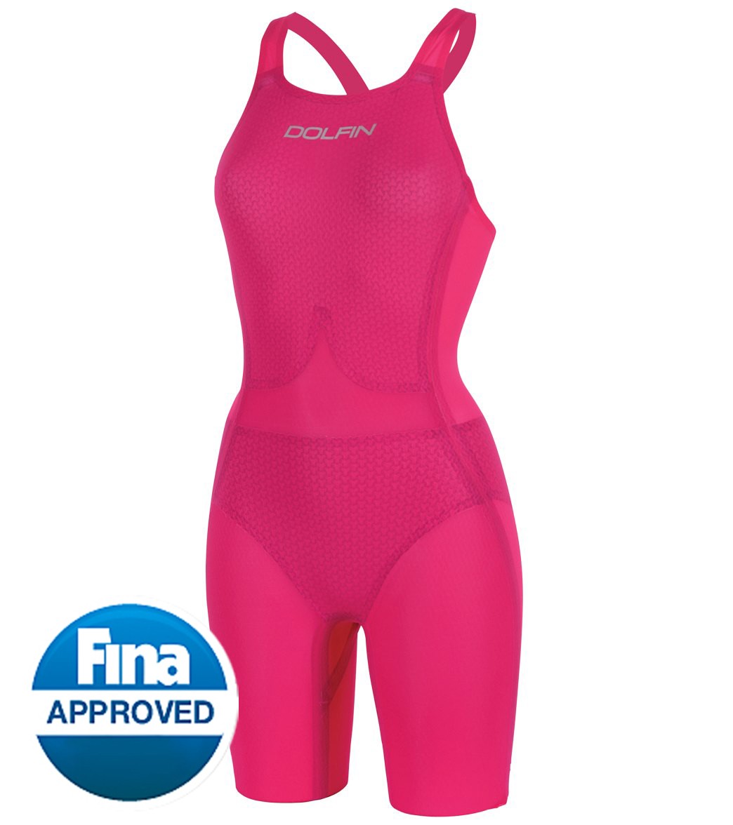 Dolfin Titanium Female Knee Tech Suit Swimsuit - Pink 28L - Swimoutlet.com