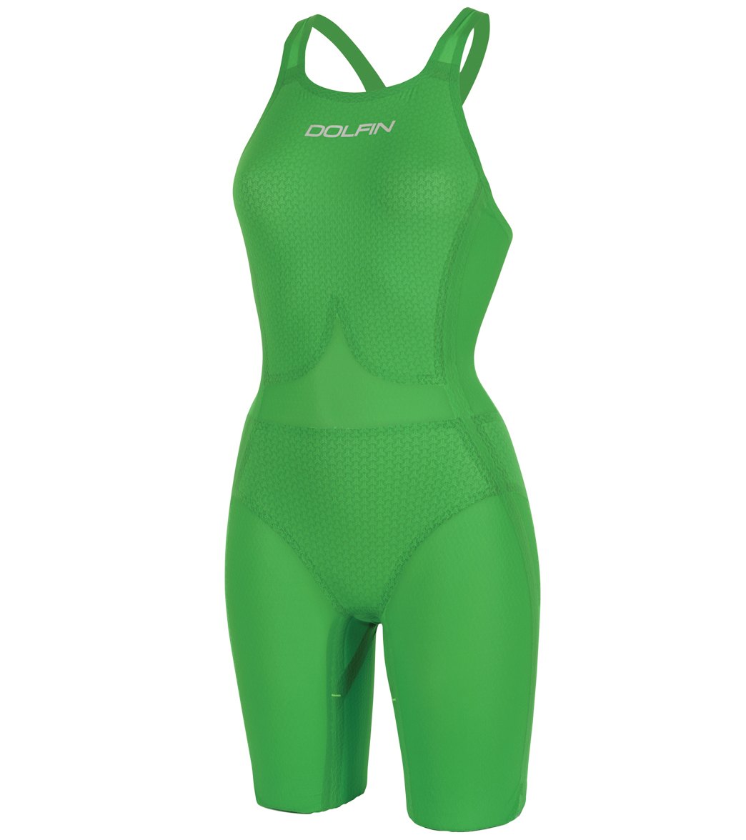 Dolfin Titanium Female Knee Tech Suit Swimsuit - Green 28L - Swimoutlet.com