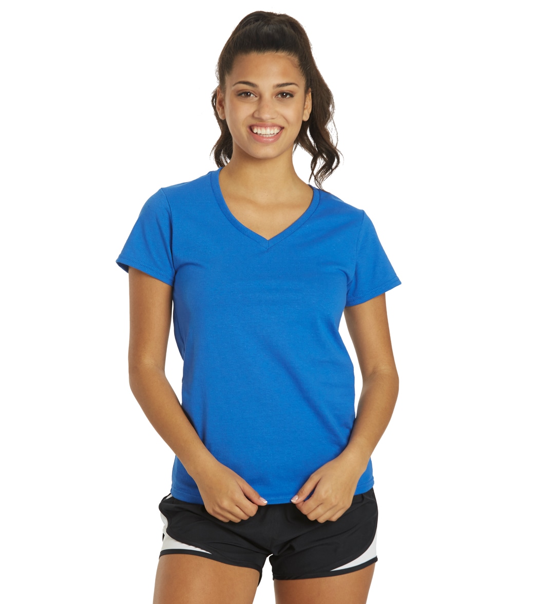 Women's Cotton V-Neck T-Shirt - Royal Medium Size Medium - Swimoutlet.com
