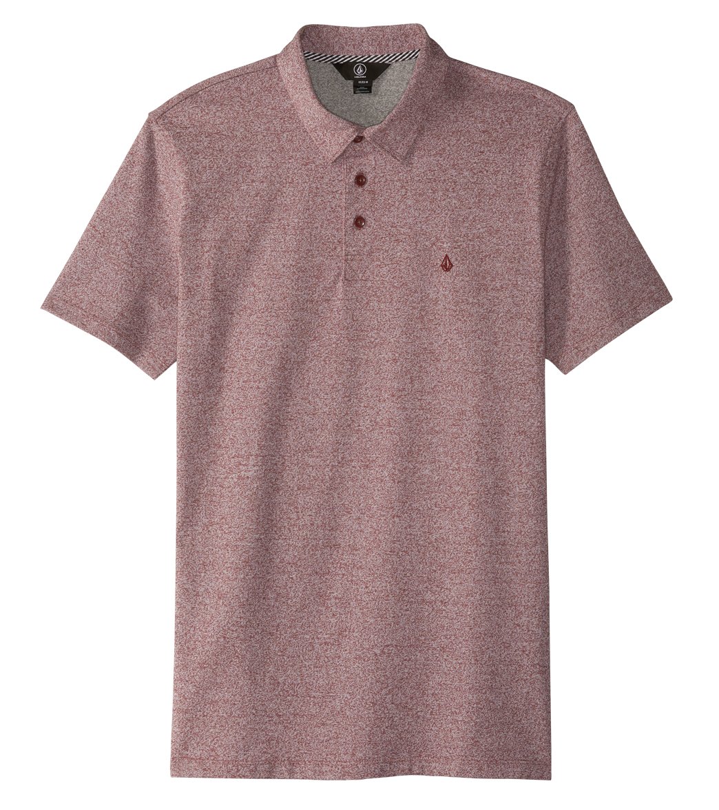 Volcom Men's Wowzer Short Sleeve Polo Shirt - Cabernet X-Small Cotton/Polyester - Swimoutlet.com