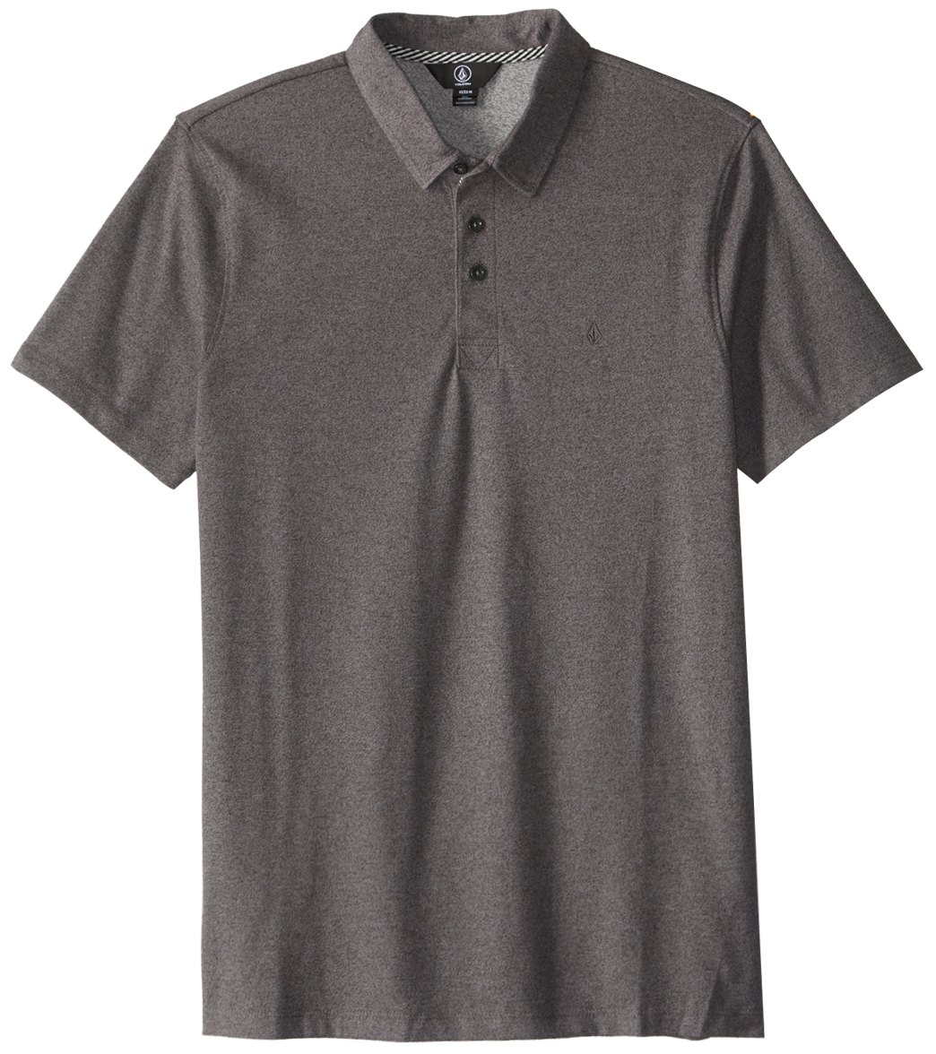 Volcom Men's Wowzer Short Sleeve Polo Shirt - Stealth Xl Cotton/Polyester - Swimoutlet.com
