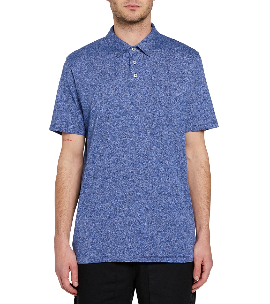 Volcom Men's Wowzer Short Sleeve Polo Shirt - Blue Drift X-Small Cotton/Polyester - Swimoutlet.com