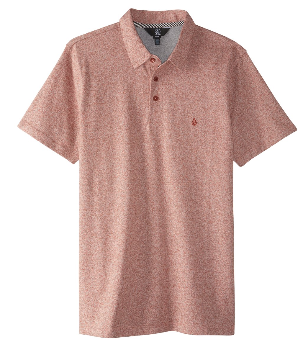 Volcom Men's Wowzer Short Sleeve Polo Shirt - Dark Clay X-Small Cotton/Polyester - Swimoutlet.com