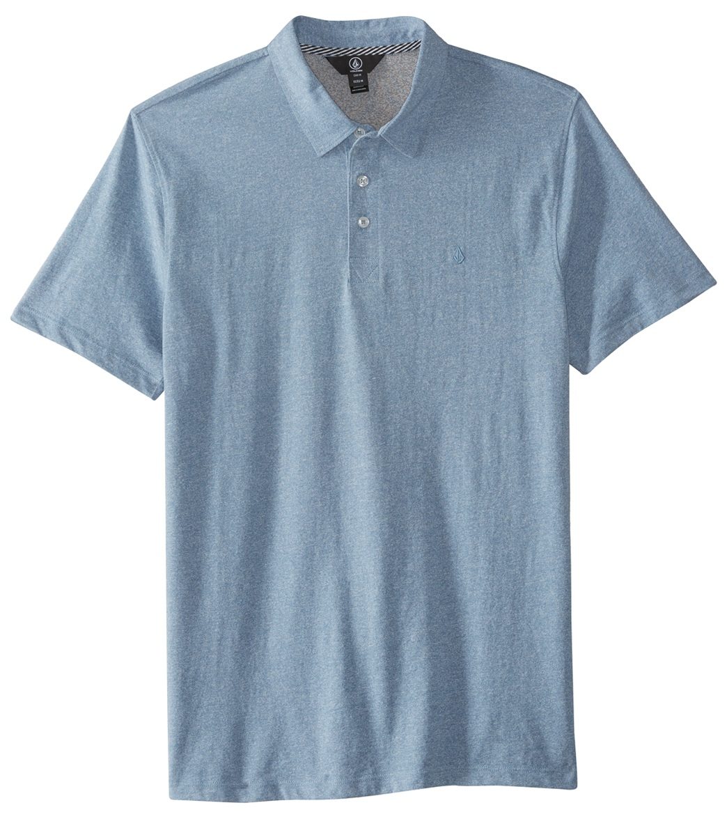 Volcom Men's Wowzer Short Sleeve Polo Shirt - Wrecked Indigo X-Small Cotton/Polyester - Swimoutlet.com