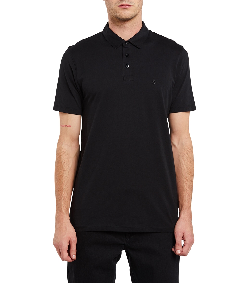 Volcom Men's Wowzer Short Sleeve Polo Shirt - Black Large Cotton/Polyester - Swimoutlet.com