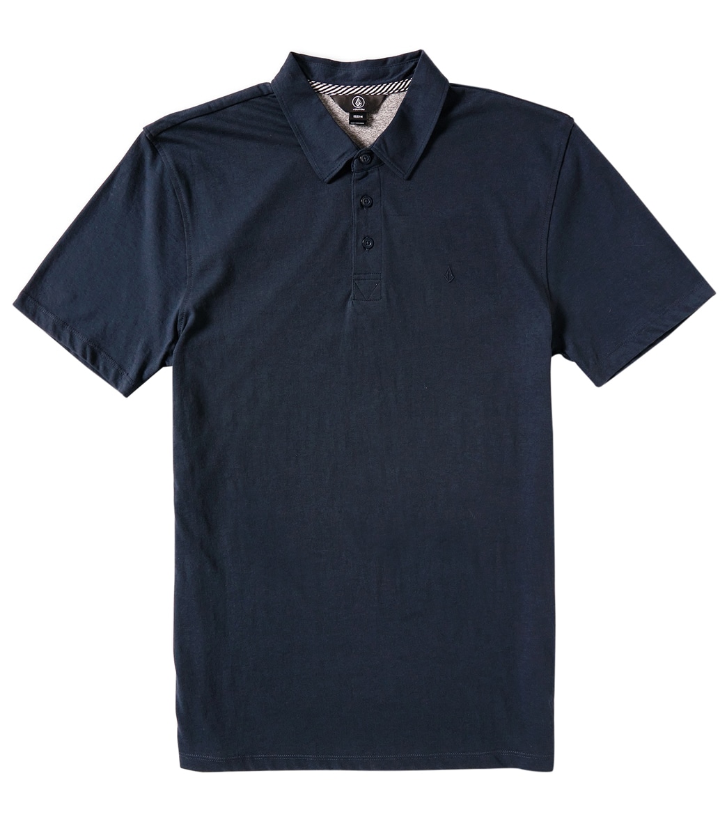 Volcom Men's Wowzer Short Sleeve Polo Shirt - Navy X-Small Cotton/Polyester - Swimoutlet.com