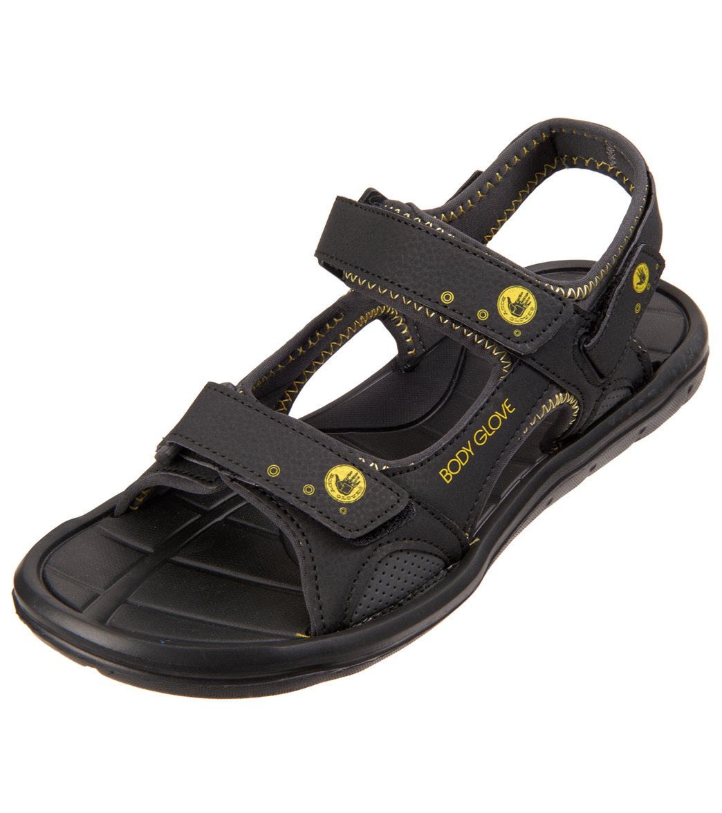 Body Glove Men's Trek Sandals - Black/Yellow 8 - Swimoutlet.com