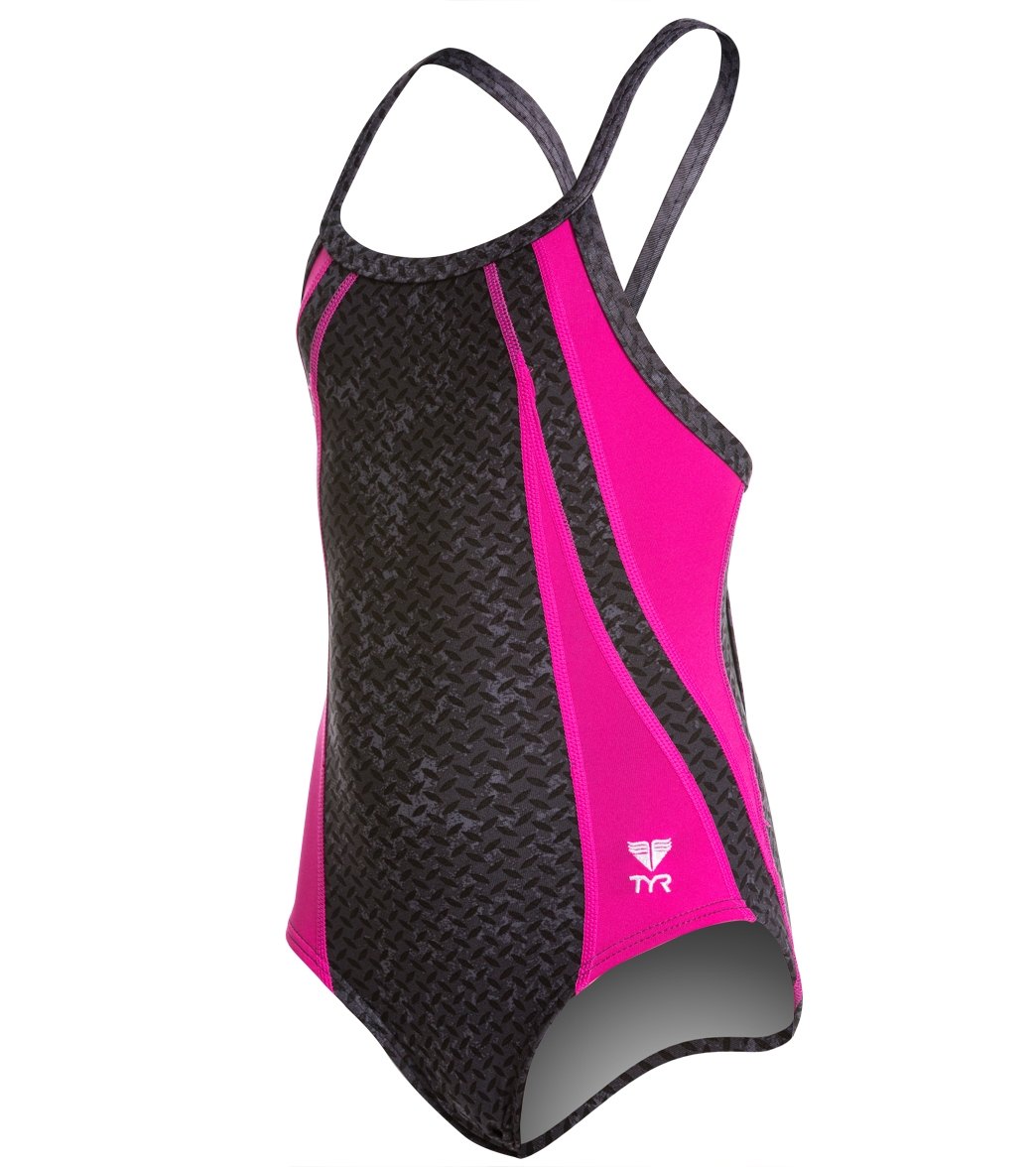 Tyr Pink Viper Youth Diamondfit One Piece Swimsuit At Free Shipping