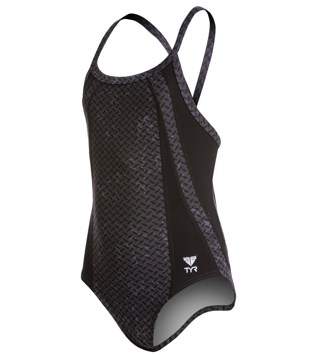 TYR Viper Youth Diamondfit One Piece Swimsuit - Black 22 Polyester/Spandex - Swimoutlet.com