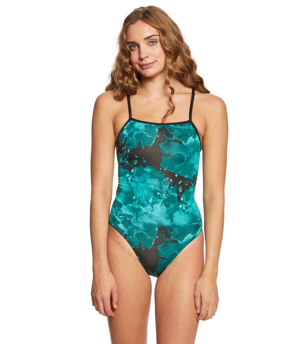 Sporti Polyester Explosion Thin Strap One Piece Swimsuit at