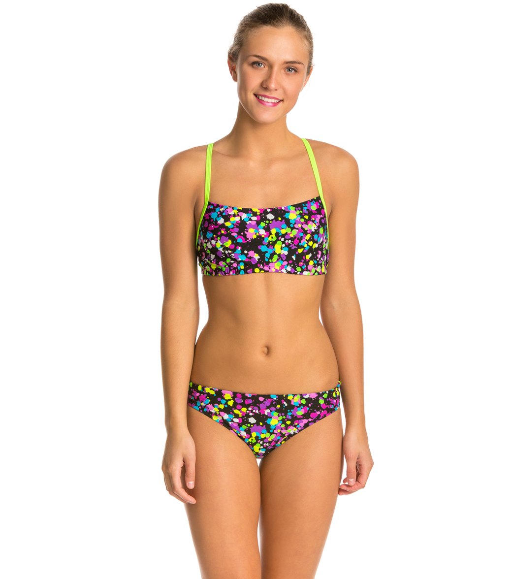 Speedo Flipturns Spectacular Splatter Two Piece Swimsuit at