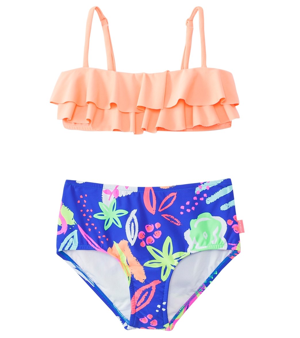 Seafolly Girls' Neon Pop Mini Tube High Waist Bikini Set (8yrs-16yrs ...
