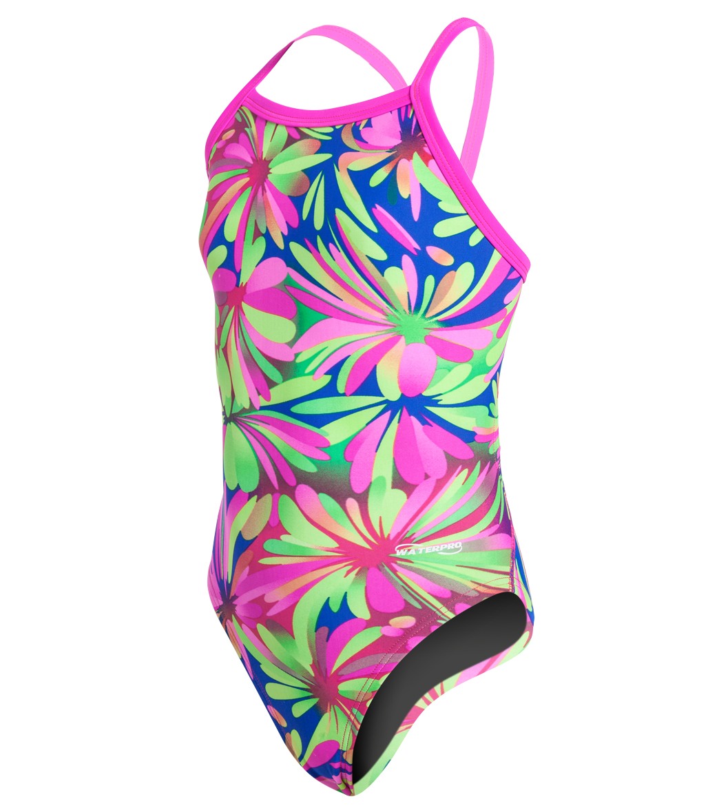 Waterpro Pom Poms Youth One Piece Swimsuit at SwimOutlet.com