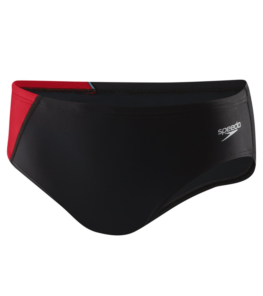 Speedo Mens Powerflex Eco Revolve Splice Brief Swimsuit