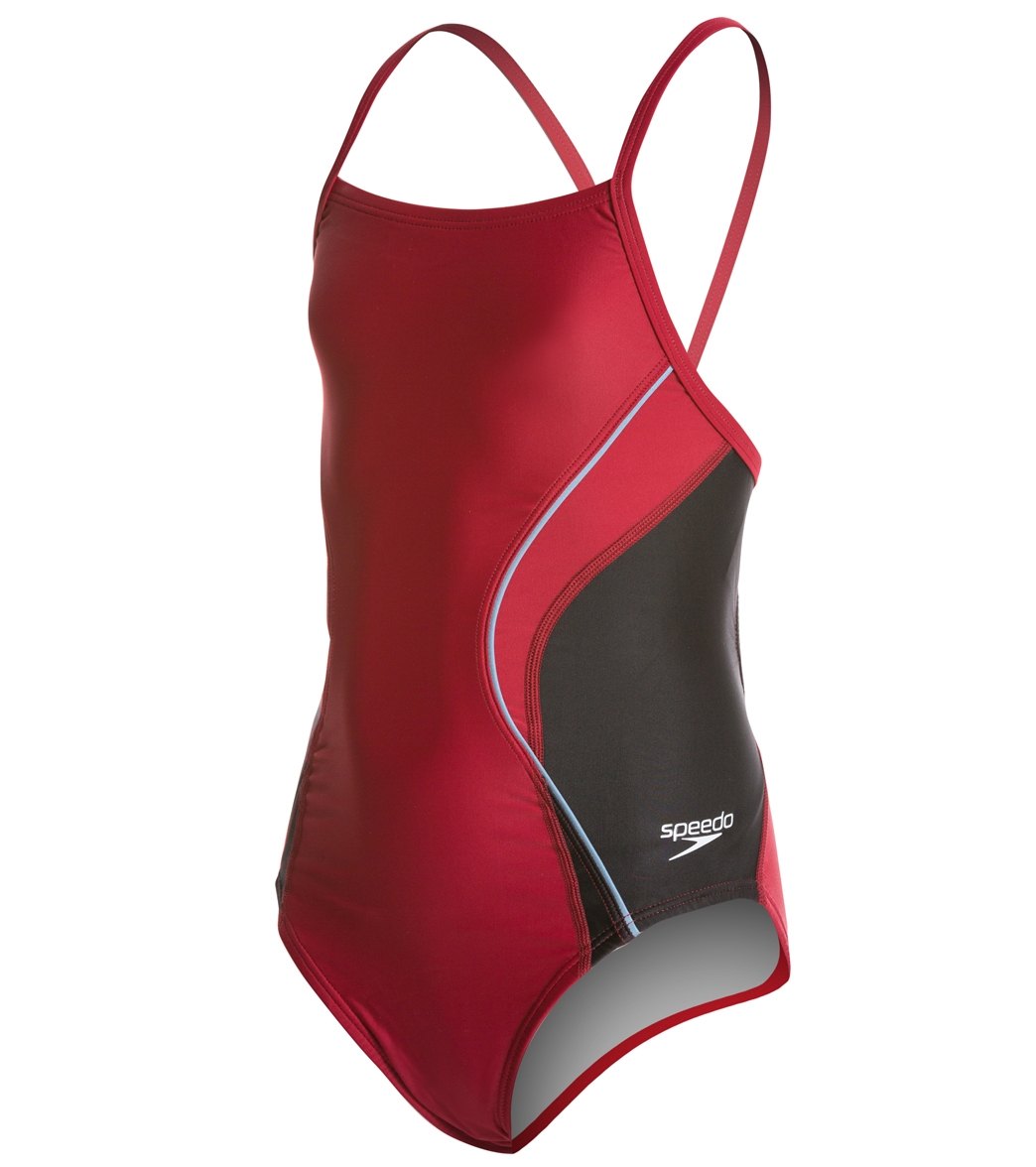 Speedo PowerFLEX Eco Revolve Splice Energy Back Youth Swimsuit at