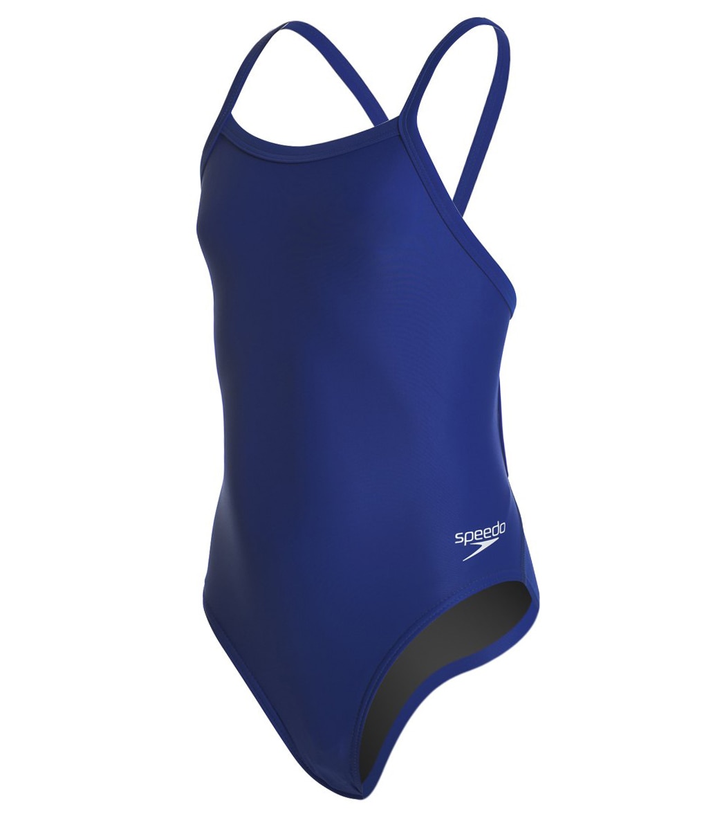 Speedo PowerFLEX Eco Solid Flyback Youth Swimsuit at SwimOutlet.com ...
