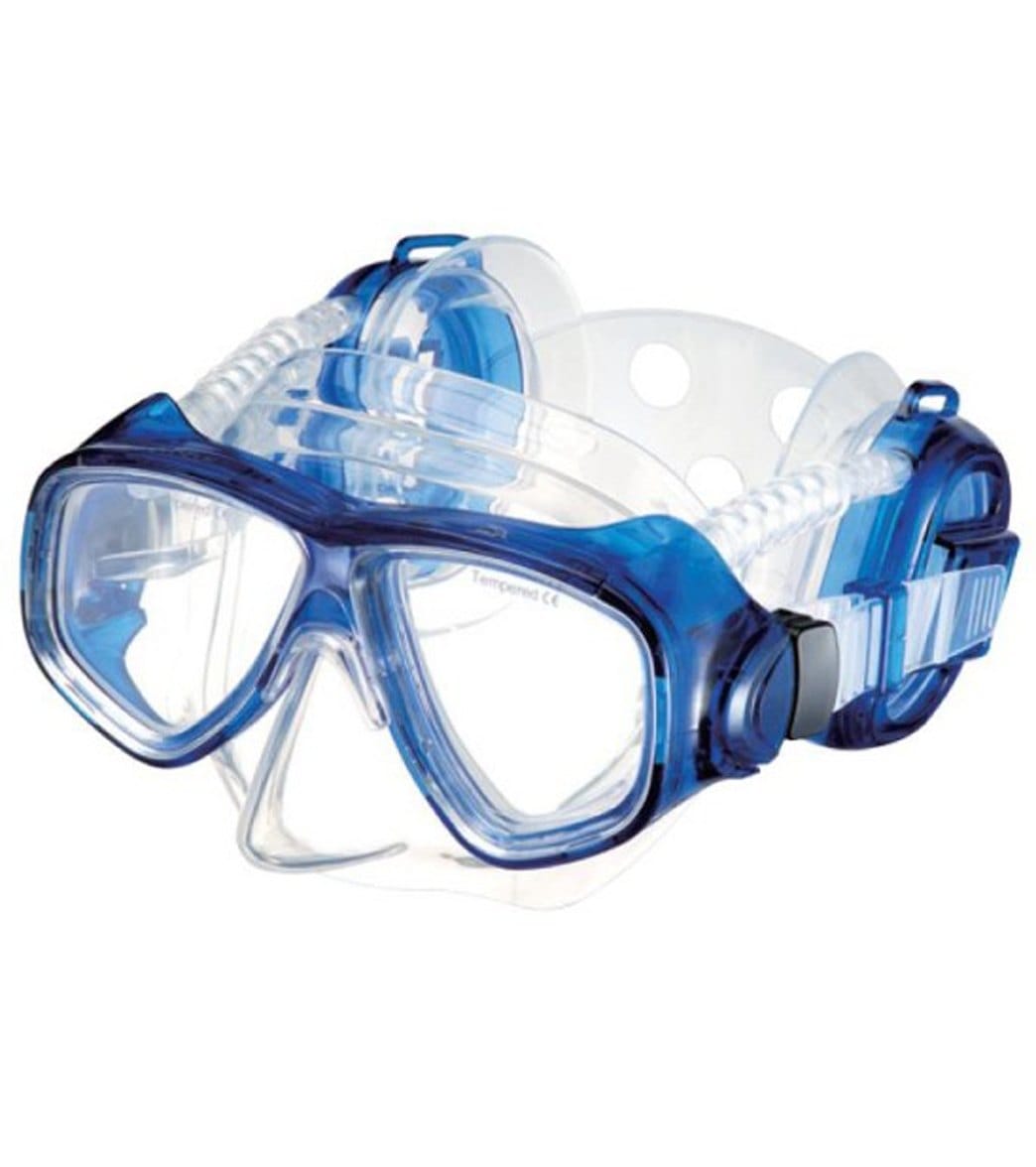 Ist Pro Ears Series Swim Mask - Blue Silicone - Swimoutlet.com