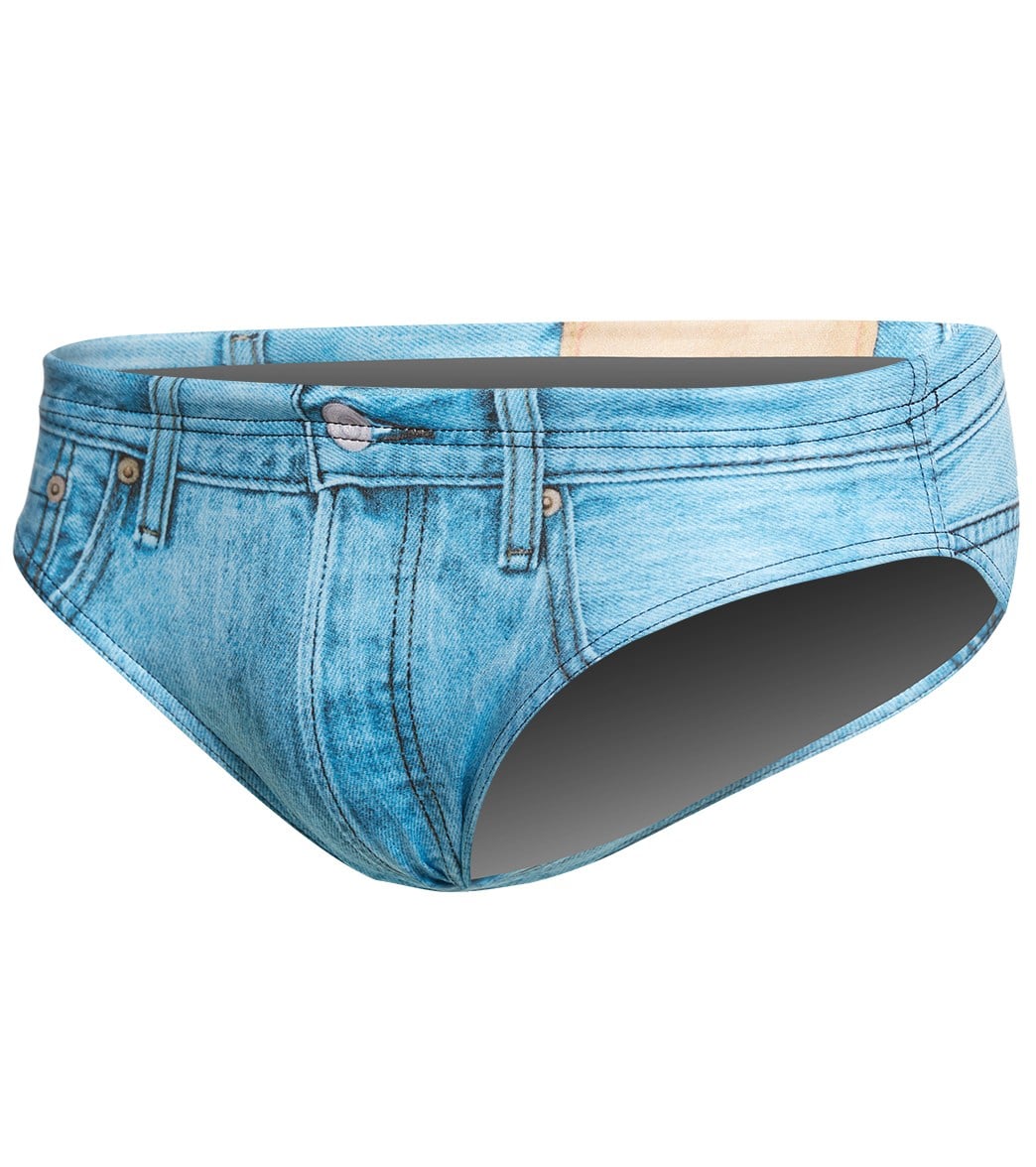 Turbo Men's Jeans Short Water Polo Brief at SwimOutlet.com - Free Shipping