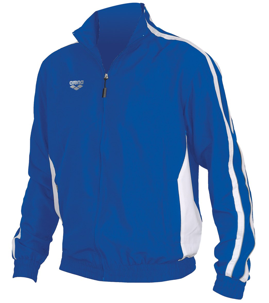 Arena Tribal Youth Warm Up Jacket - Royal/White Large Polyester - Swimoutlet.com
