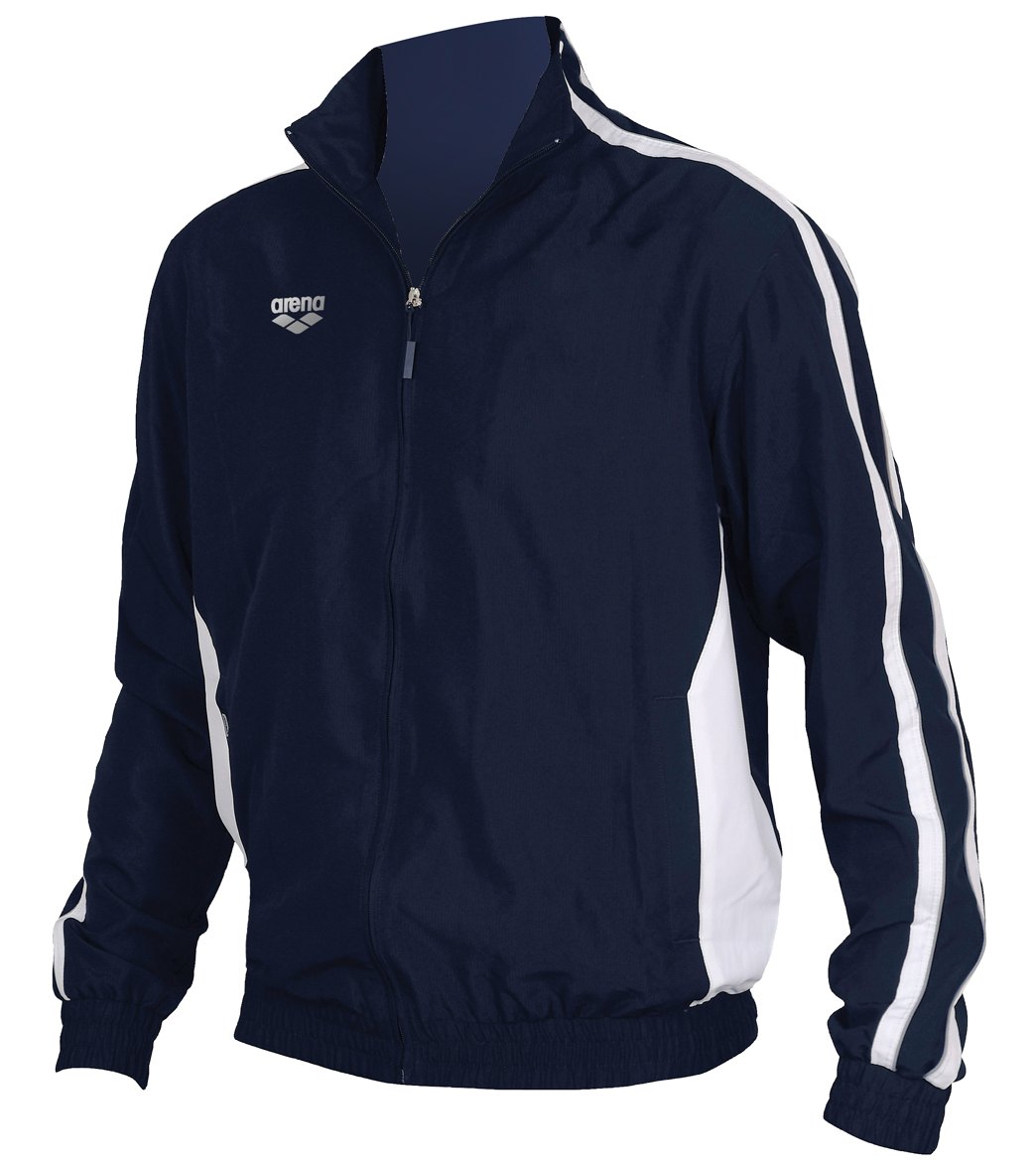 Arena Tribal Youth Warm Up Jacket - Navy/White Small Polyester - Swimoutlet.com