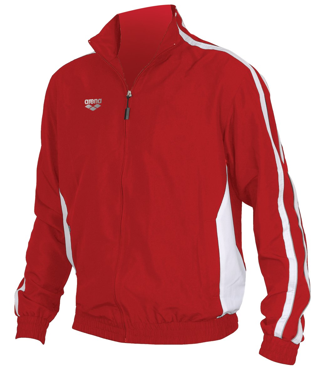 Arena Tribal Youth Warm Up Jacket - Red/White Large Polyester - Swimoutlet.com