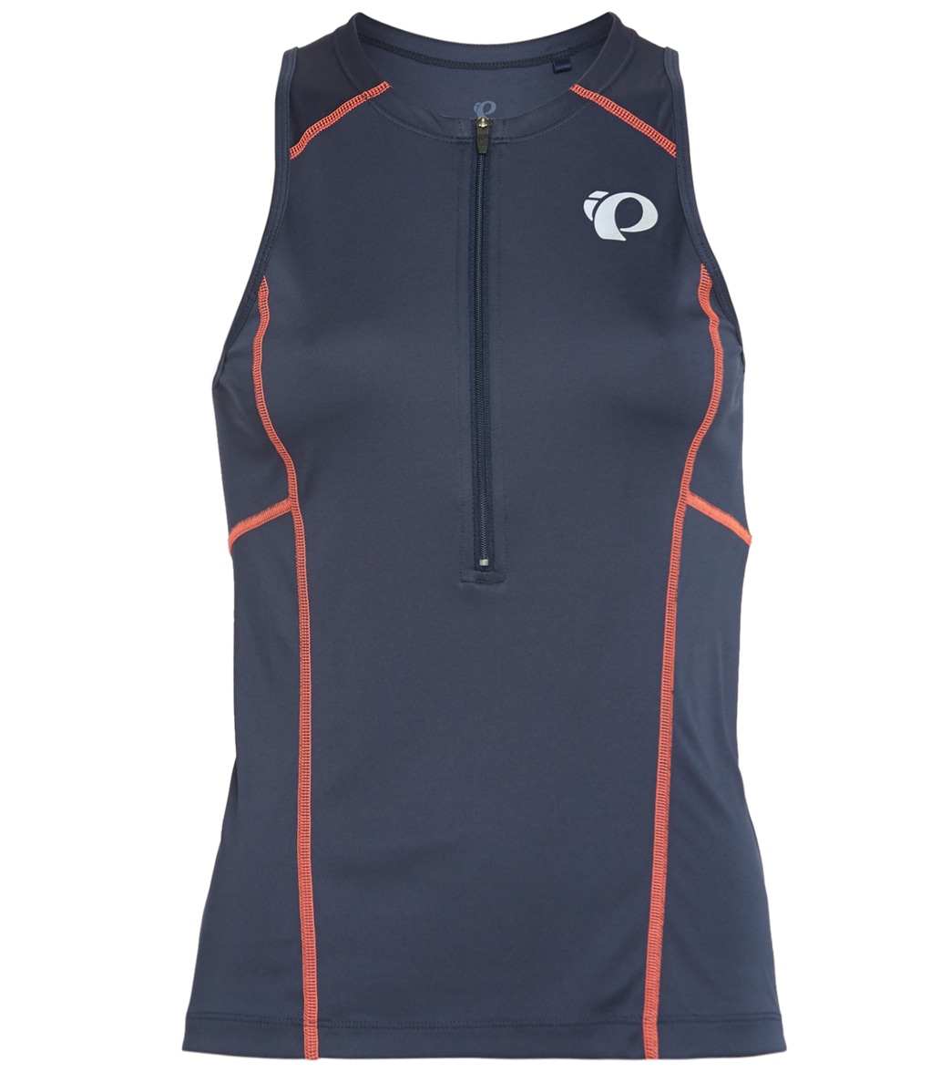 Pearl Izumi Women's Select Pursuit Tri Sl Jersey - Navy/Fiery Coral Large Size Large Polyester - Swimoutlet.com