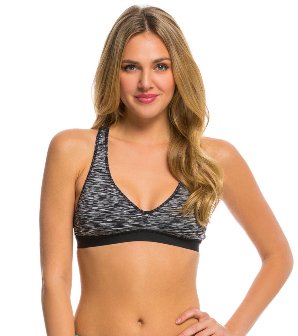 Anne Cole Women's Heather Colorblock Elastic Sports Bra Bikini Top - Multi X-Small - Swimoutlet.com