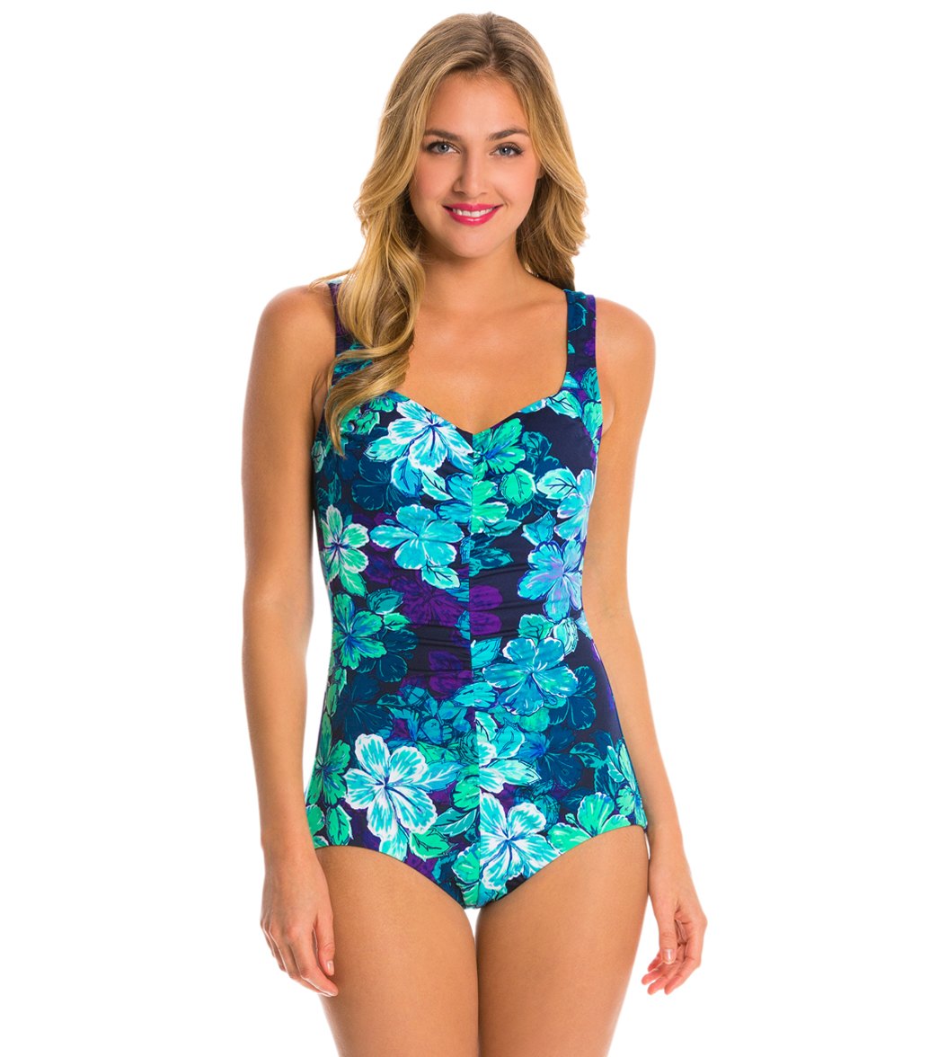 shirred one piece swimsuit