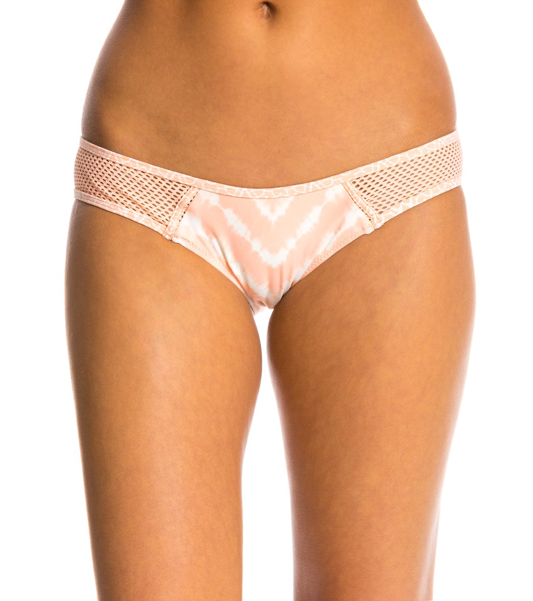 Rip Curl Swimwear Midnight Hour Luxe Hipster Bikini Bottom - Peach X-Small Elastane/Polyamide - Swimoutlet.com