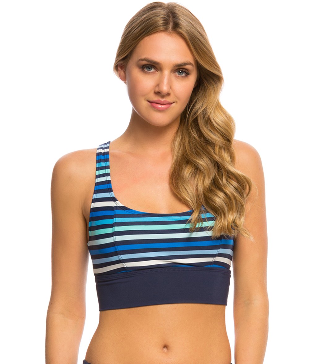 Beach House Swimwear Rockland Stripe Racer Back Sport Bikini Top At   8138632 38739 1A Zoomin 