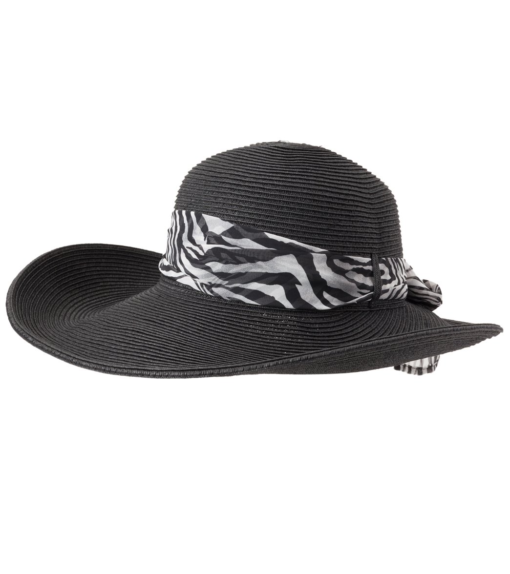 Sun N Sand Women's Paper Braid Hat - Black - Swimoutlet.com