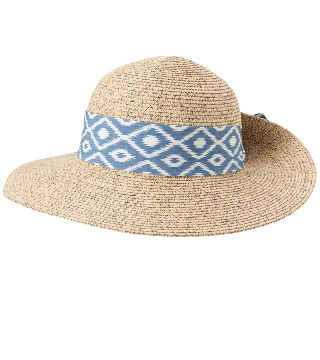 Sun N Sand Women's Paper Braid Blue Stone Hat - Toast Cotton - Swimoutlet.com