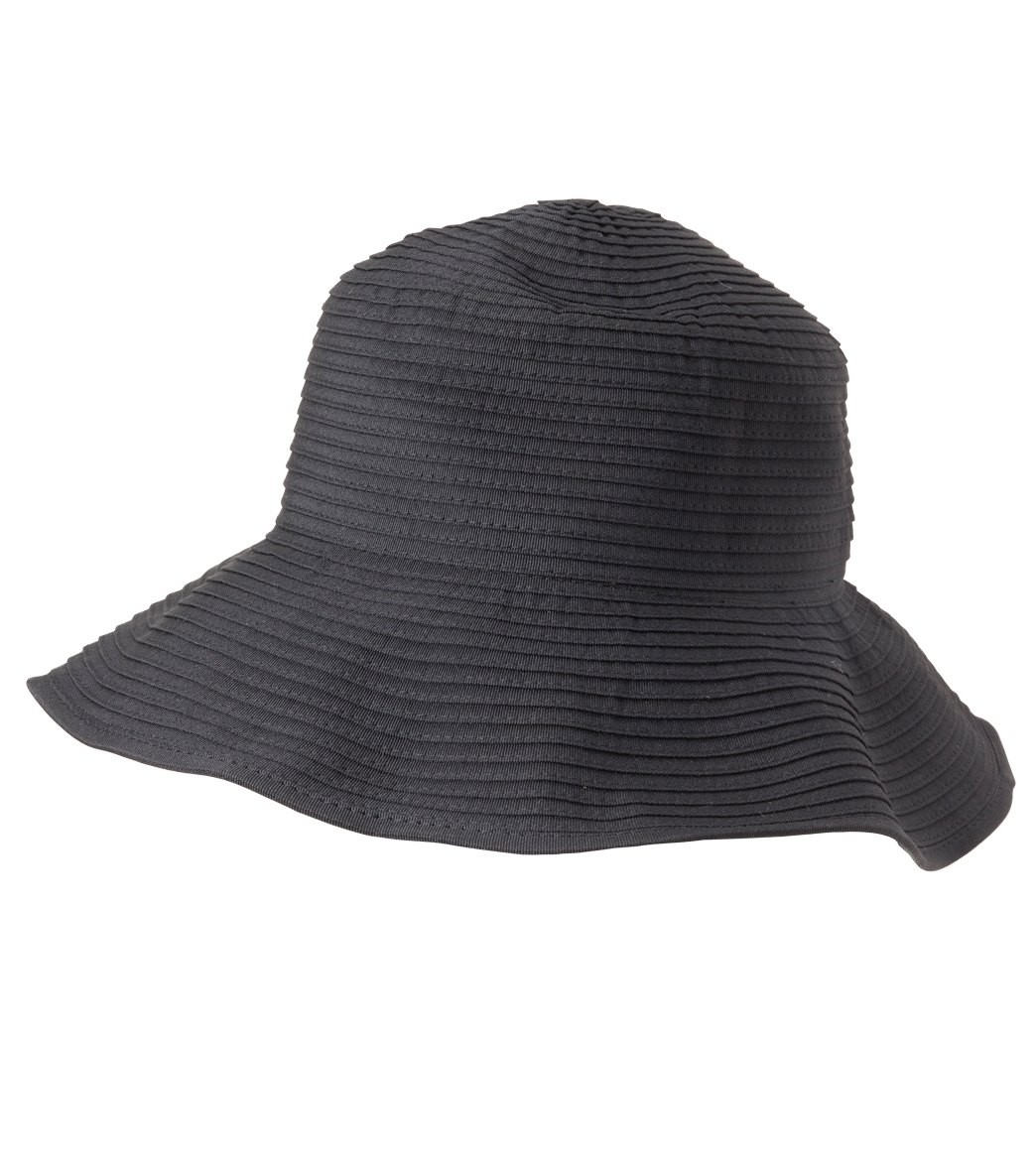 Sun N Sand Women's Ribbons Sewn Hat - Black - Swimoutlet.com