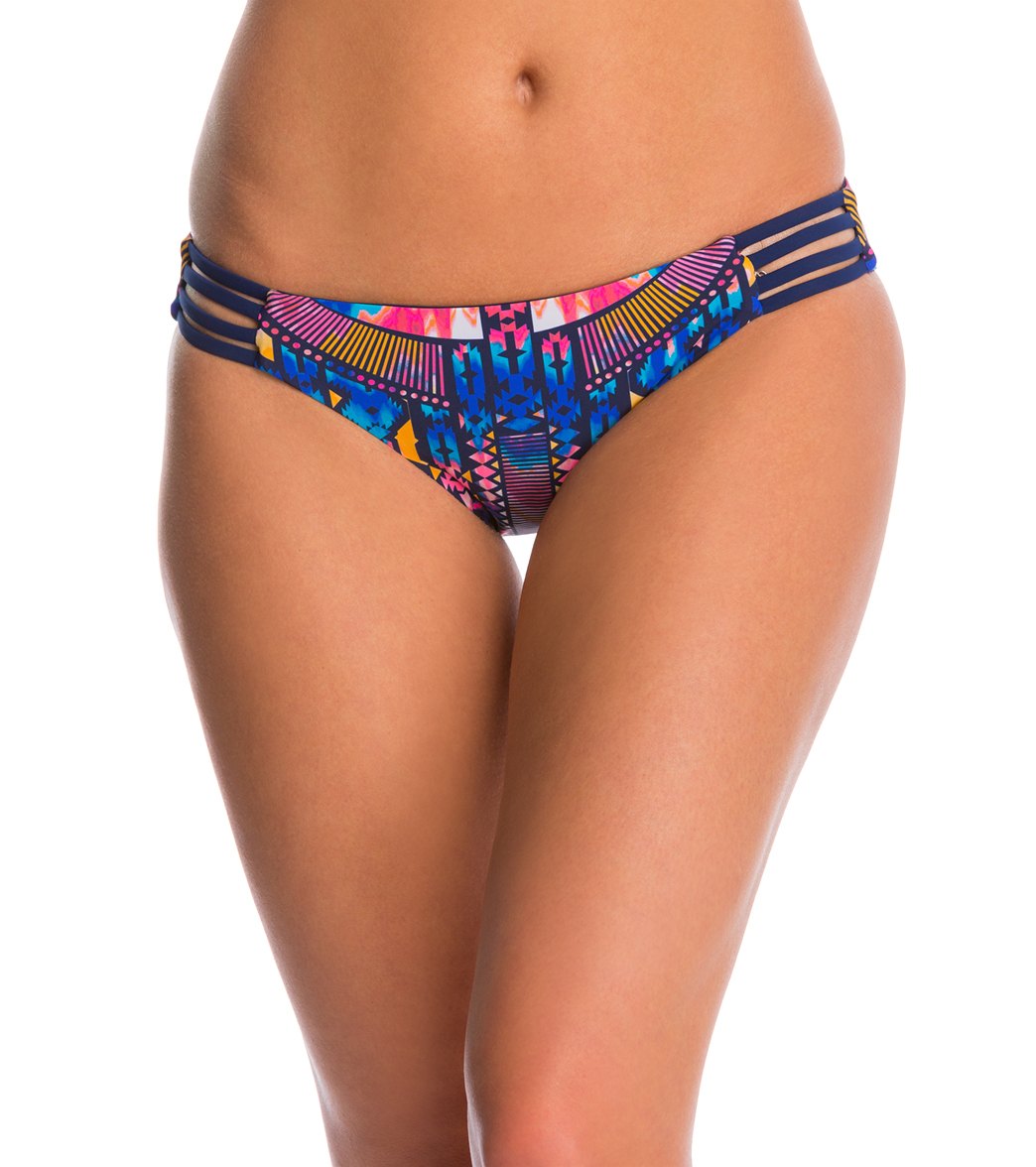 Red Carter Dream Catcher Reversible Strappy Hipster Bikini Bottom - Navy X-Small - Swimoutlet.com