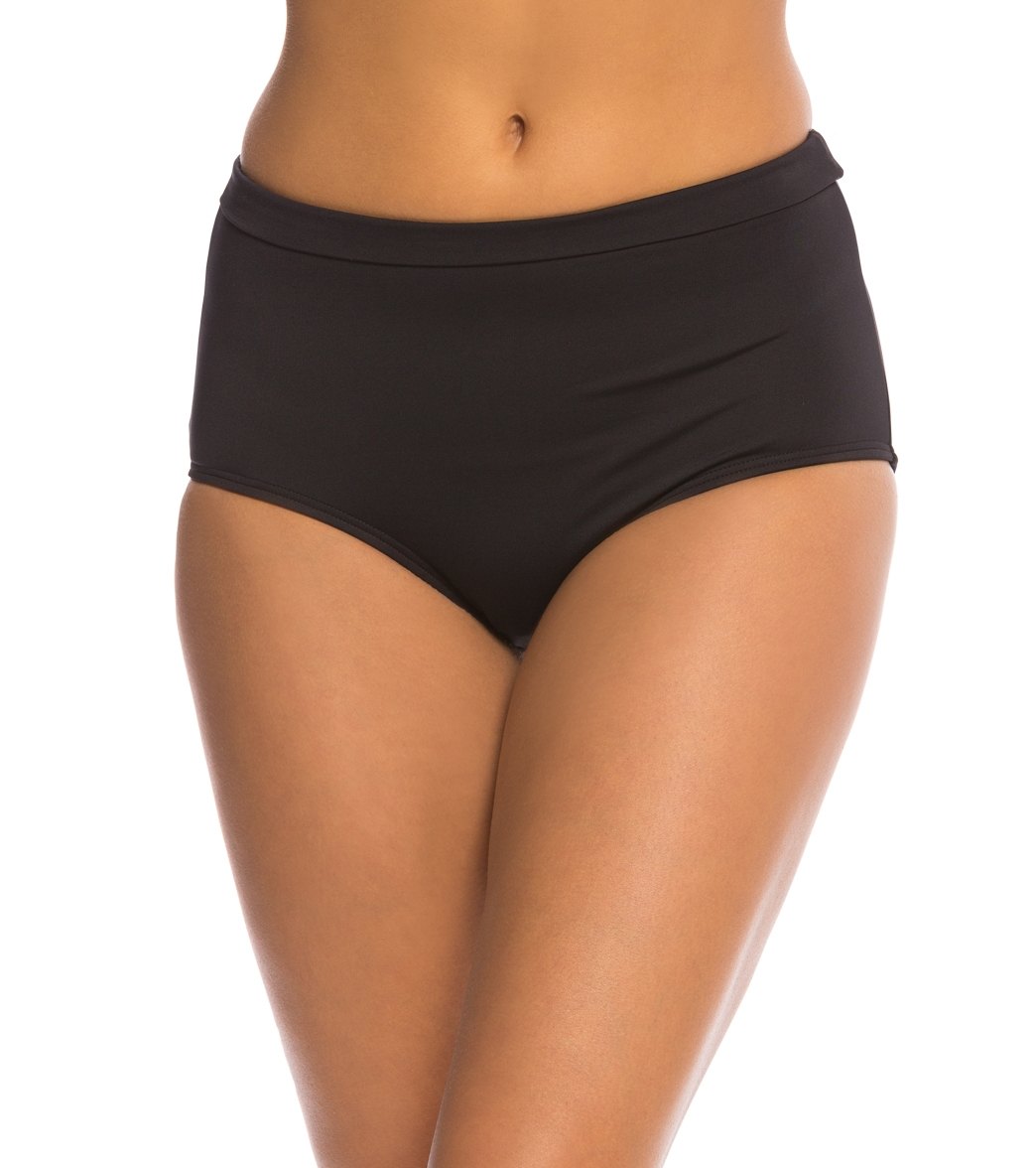 Coco Reef Classic Solid Power Pants Bikini Bottom - Castaway Black Large - Swimoutlet.com