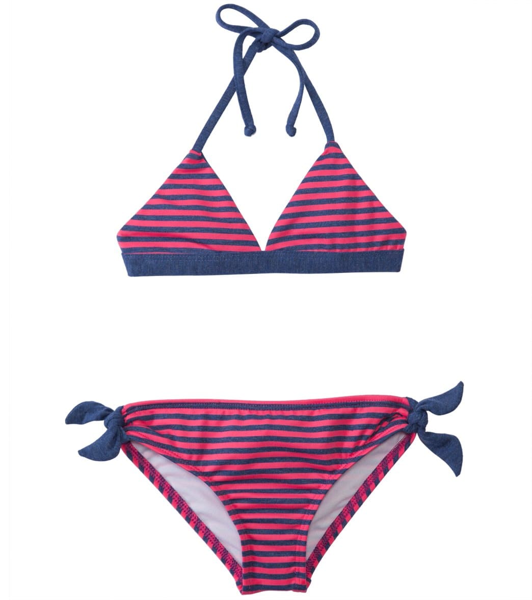 Splendid Girls' Malibu Stripe Tankini Two Piece Set 4Yrs-6X - Pink 4 - Swimoutlet.com