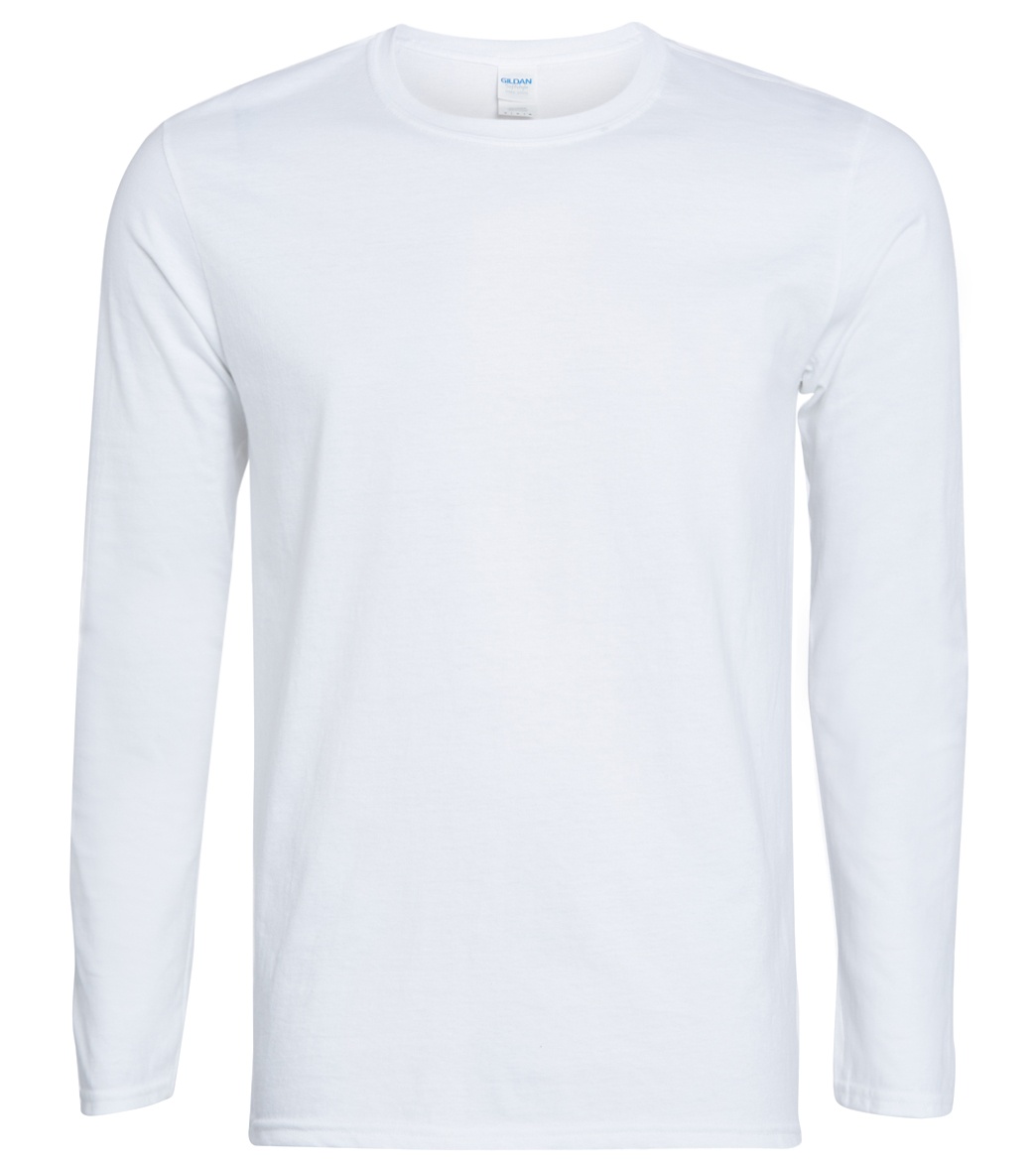 Men's Cotton Long Sleeve T-Shirt - White Small Cotton/Polyester - Swimoutlet.com