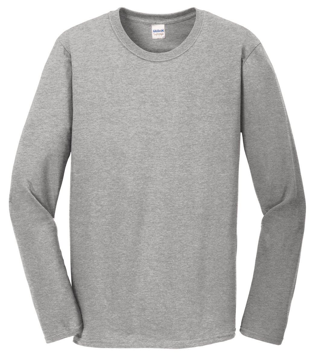 Men's Cotton Long Sleeve T-Shirt - Grey Medium Cotton/Polyester - Swimoutlet.com