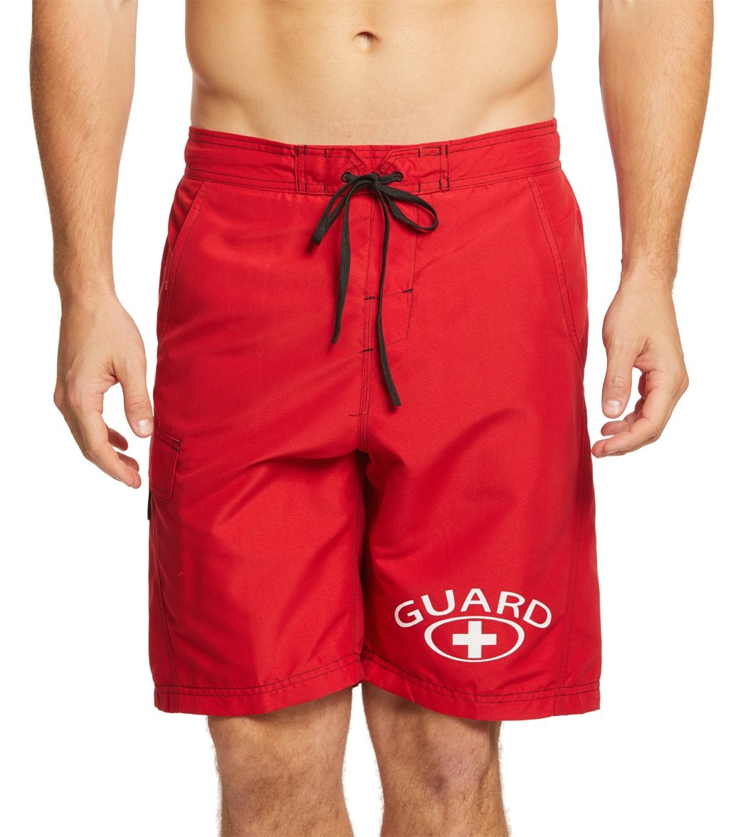Waterpro Men's Guard Cargo Trunk Swimsuit Shorts - Red Xl Polyester - Swimoutlet.com