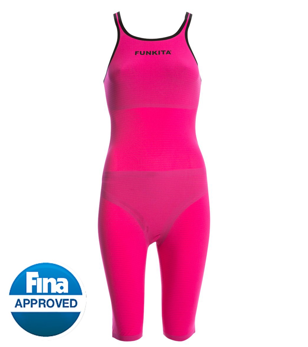 Funkita Women's Apex Stealth Closed Back Kneeskin Tech Suit Swimsuit - Pink 20 - Swimoutlet.com