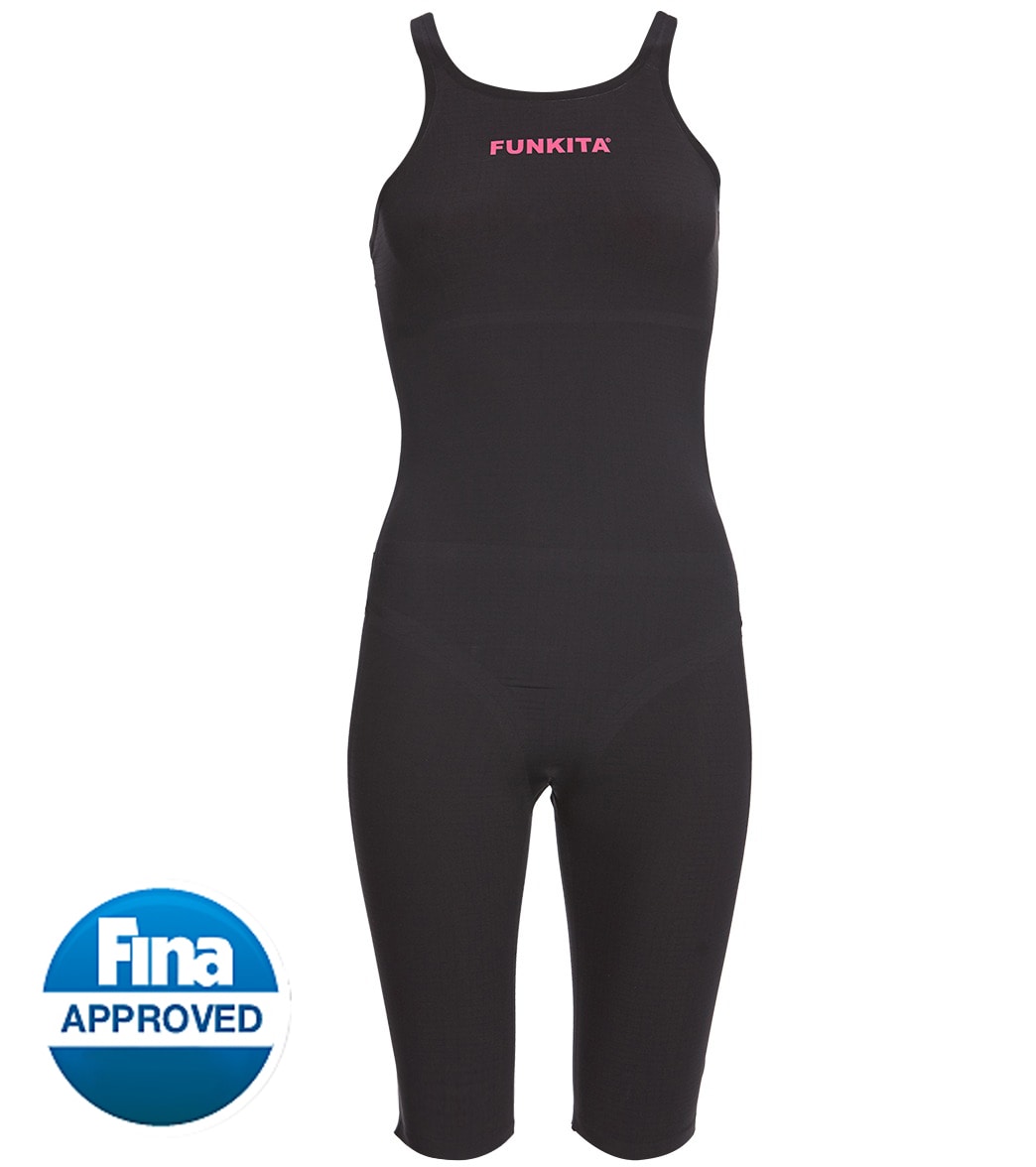 Funkita Women's Apex Stealth Closed Back Kneeskin Tech Suit Swimsuit - Black 28 - Swimoutlet.com