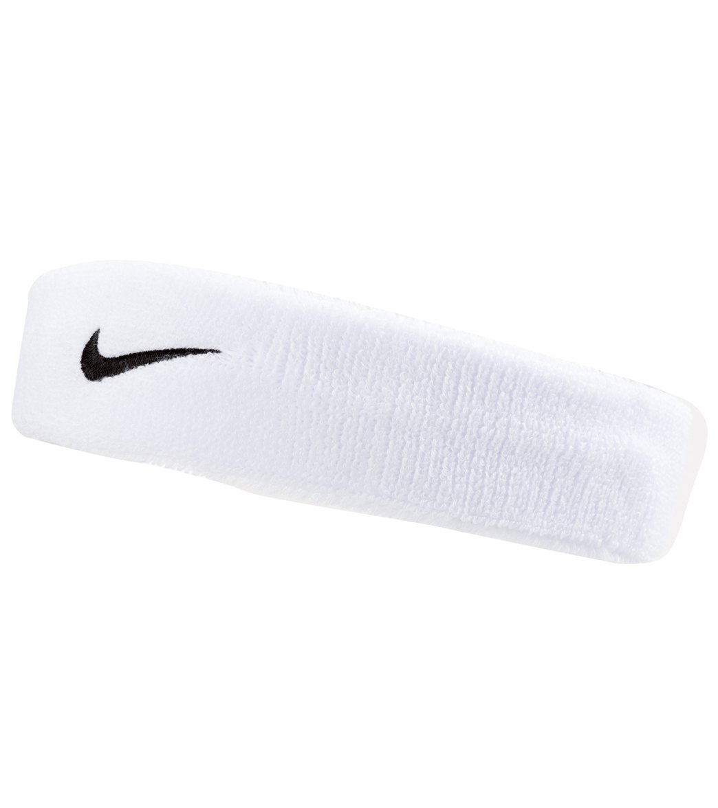 Nike Swoosh Sweat Headband - White/Black Cotton - Swimoutlet.com