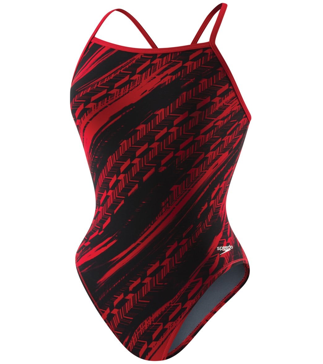 Speedo Youth Powerplus Mind Over Flyback One Piece Swimsuit - Red 22 - Swimoutlet.com