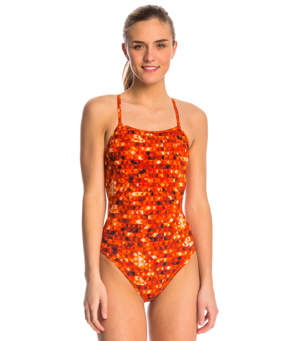Speedo PowerPlus Nano Fracture Flyback One Piece Swimsuit at SwimOutlet
